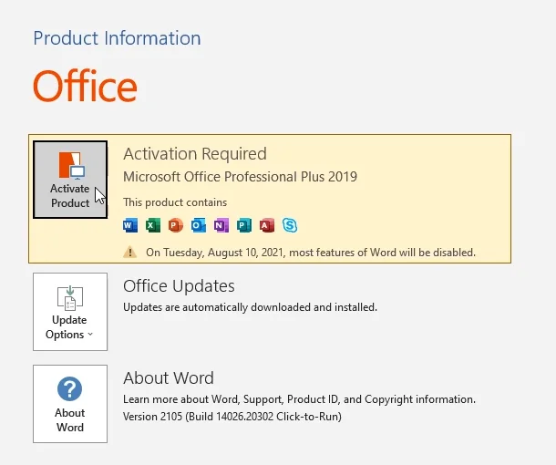 Free Microsoft Office Professional Plus 2019 Product Key
