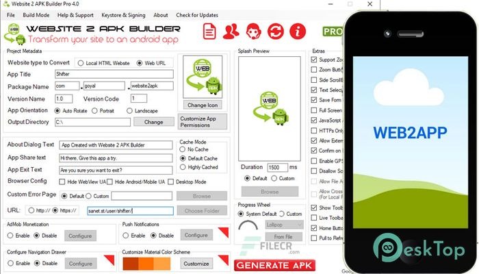 Website 2 APK Builder Pro 5.0 Free Download For Pc