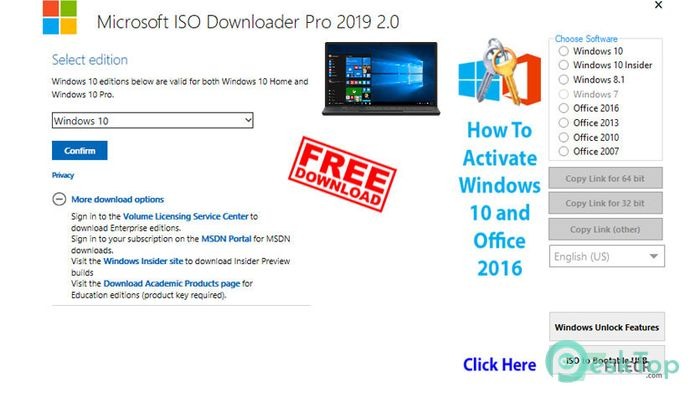 Microsoft ISO Downloader Pro / Premium 2020 1.8 / 2.3 Free Download New Version